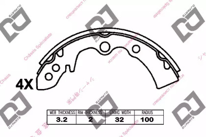 Комлект тормозных накладок DJ PARTS BS1251